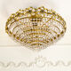 Crystal and solid brass ceiling chandelier, 5 lights, classic style.