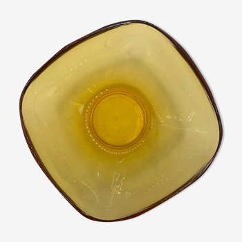 amber glass bowl from the 1970s
