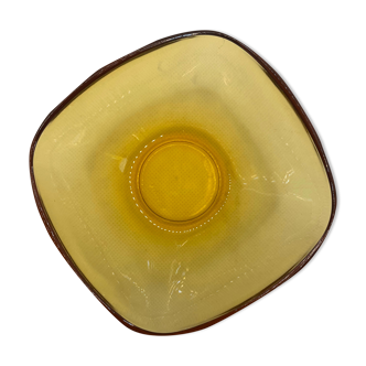 Bol en verre ambré des années 1970