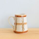 Vintage graphic pitcher in hand-painted ceramic