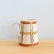 Vintage graphic pitcher in hand-painted ceramic