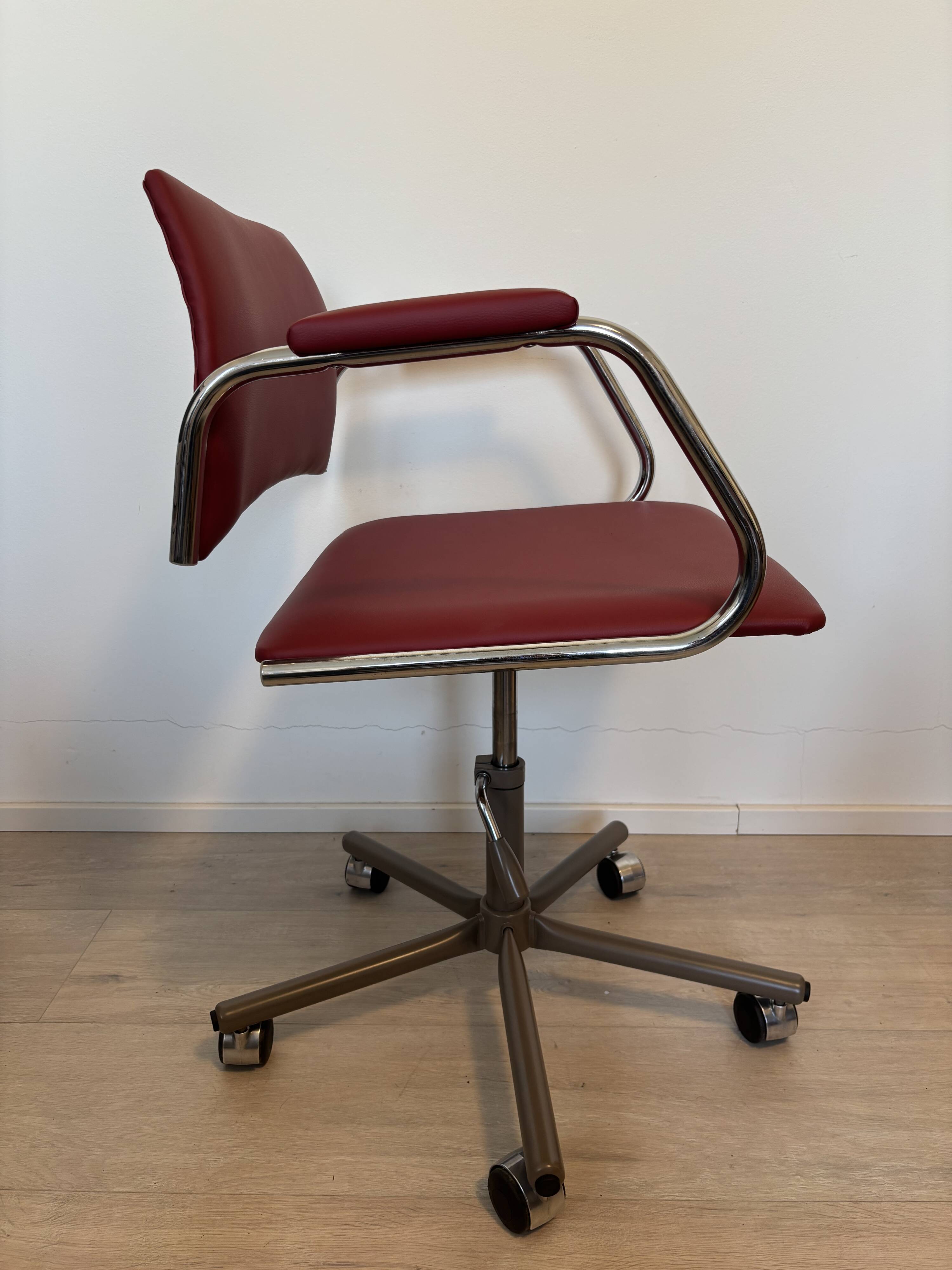 Fully Restored Cherry Office Desk Chair by Kovona, Czechoslovakia 1970’s