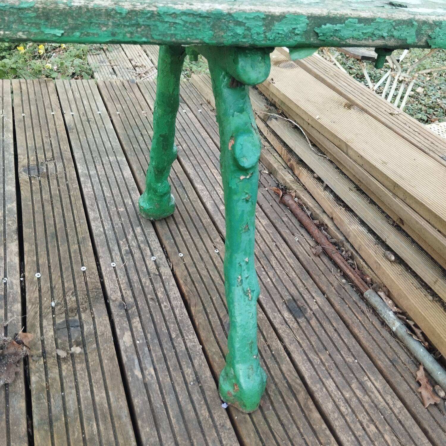 19th century cast iron public garden bench