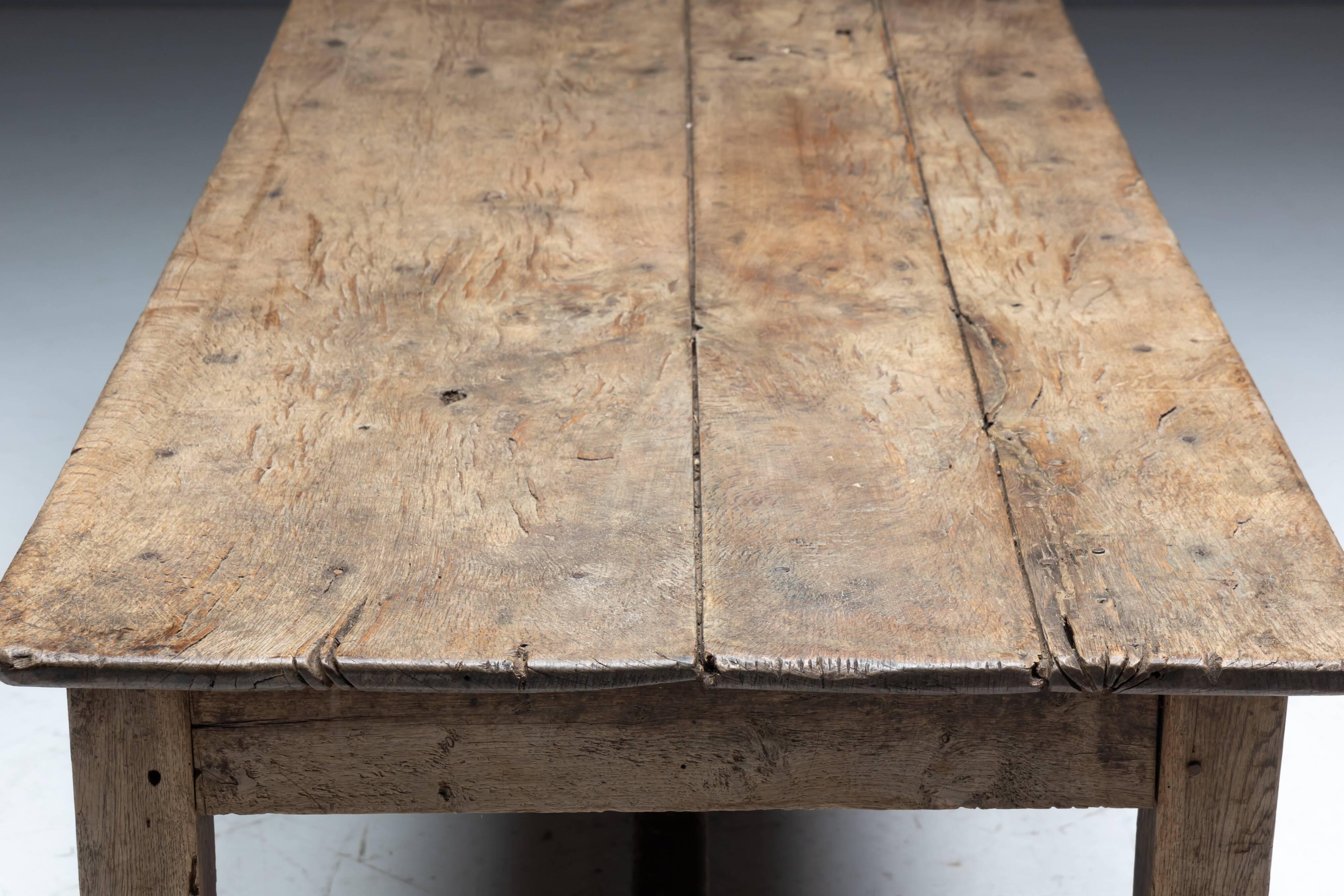 Rustic farmhouse dining table, France, 19th century