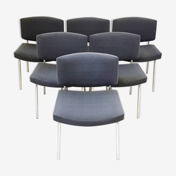 Set of 6 chairs "conseil" of Pierre Guariche for Meurop 1960
