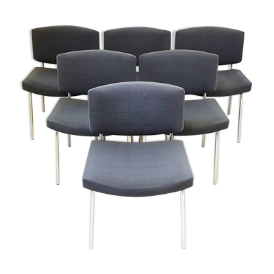 Suite de 6 chaises Conseil de Pierre Guariche pour Meurop 1960
