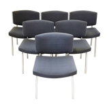 Set of 6 chairs "conseil" of Pierre Guariche for Meurop 1960
