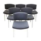 Suite de 6 chaises Conseil de Pierre Guariche pour Meurop 1960