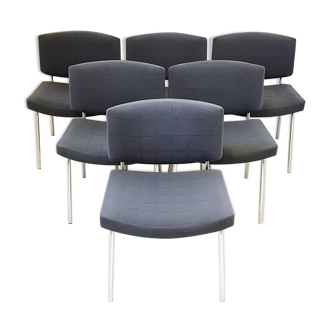 Suite de 6 chaises Conseil de Pierre Guariche pour Meurop 1960