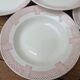 6 deep plates Longwy model Toulouse pink border ironstone
