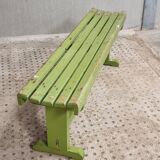 Vintage wooden bench grass green garden bench 140 cm