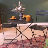 Vintage dark green metal bistro set