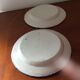 Set of 2 old painted terracotta plates enamelled