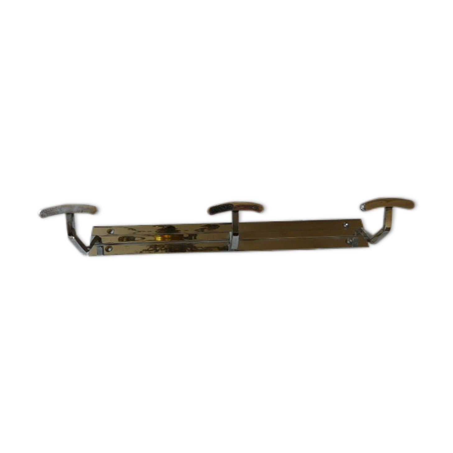 Vintage wall coat door in chrome bronze 3 patères
