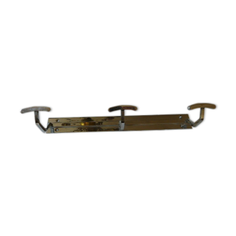 Vintage wall coat door in chrome bronze 3 patères