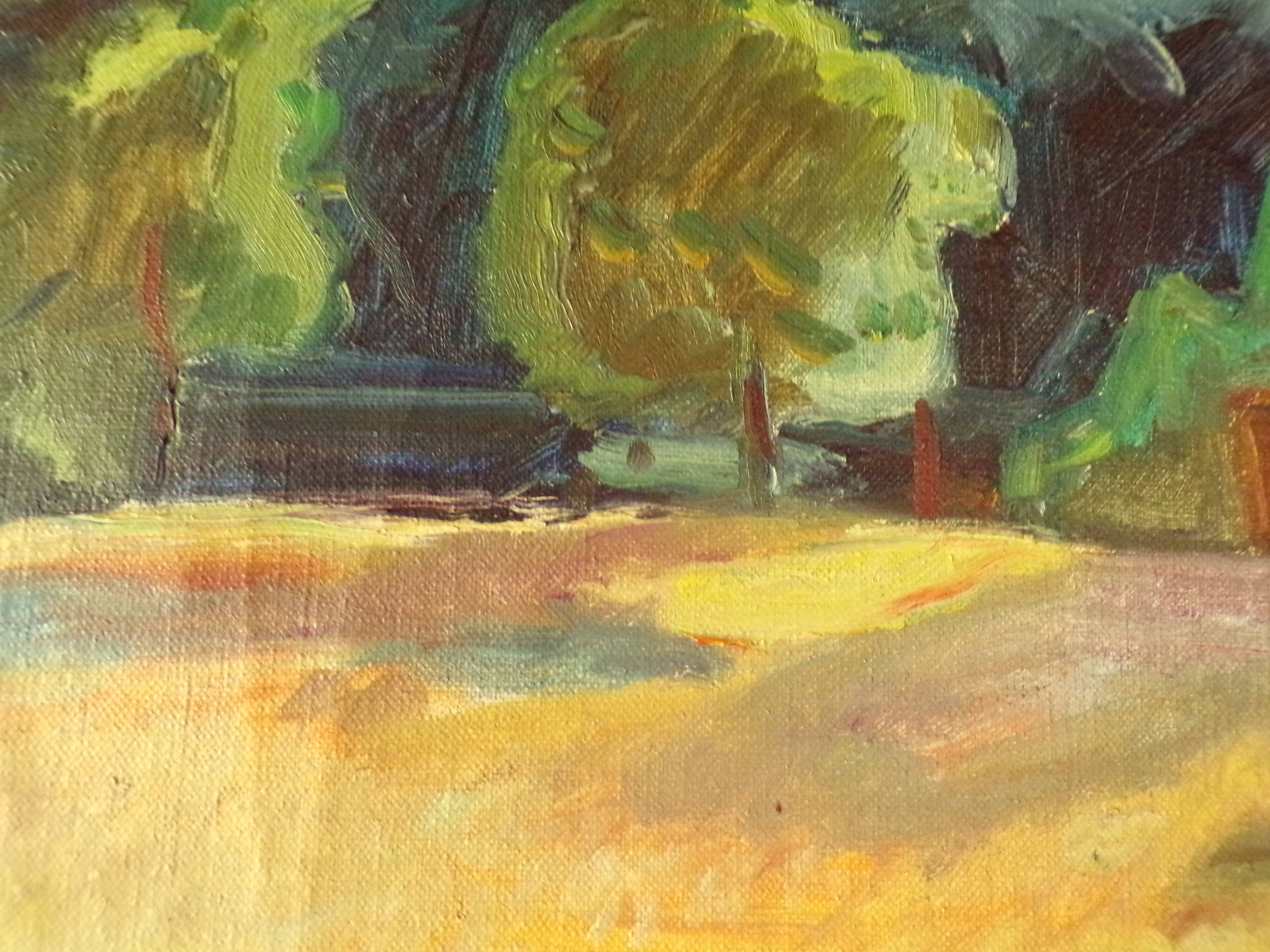 Oil on landscape canvas