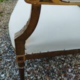 Banquette ancienne style louis xvi avec ses deux chaises