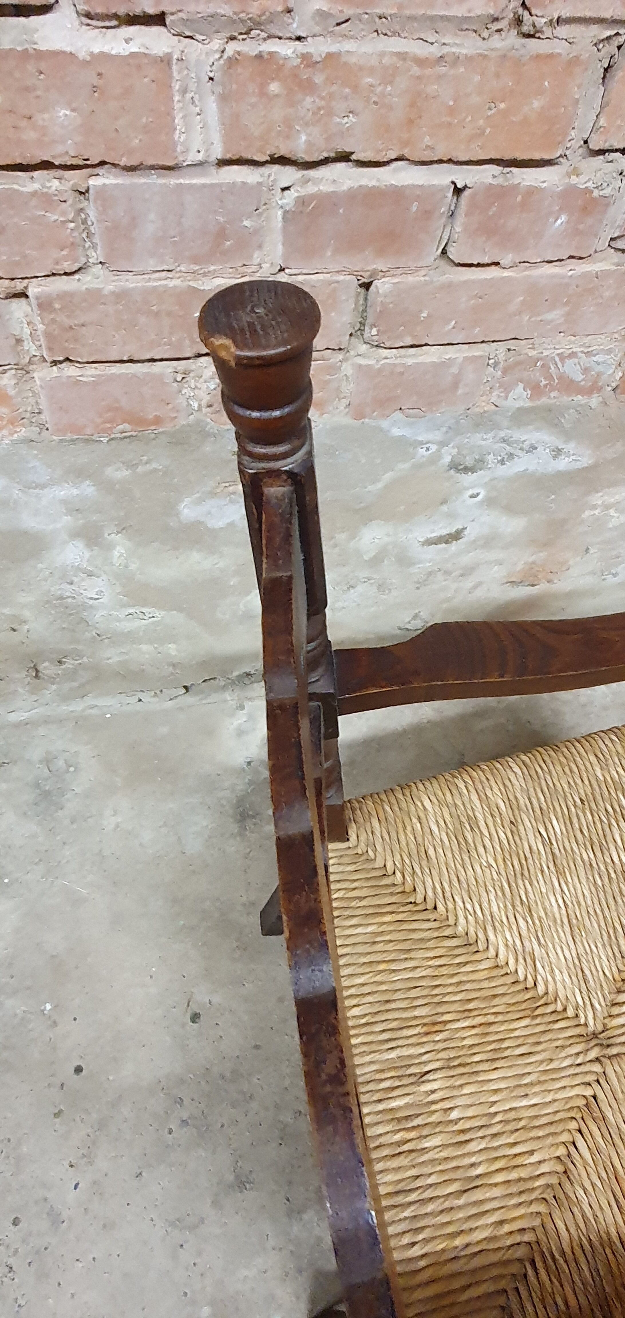 Vintage armchair in ash and cane