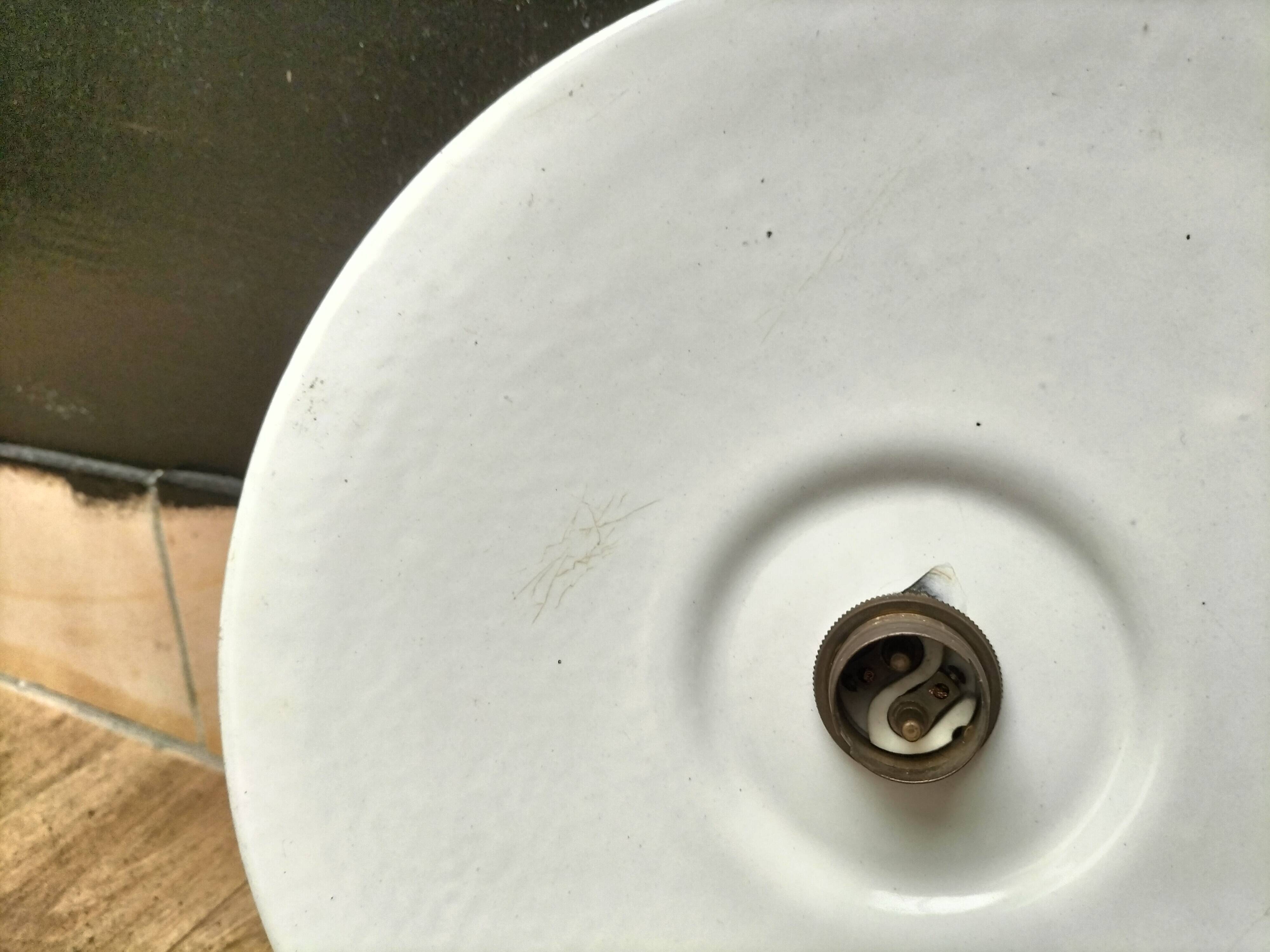 Enameled sheet metal pendant lights