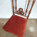 Pray-god wooden chair at assisi carpet in velvet 19th century