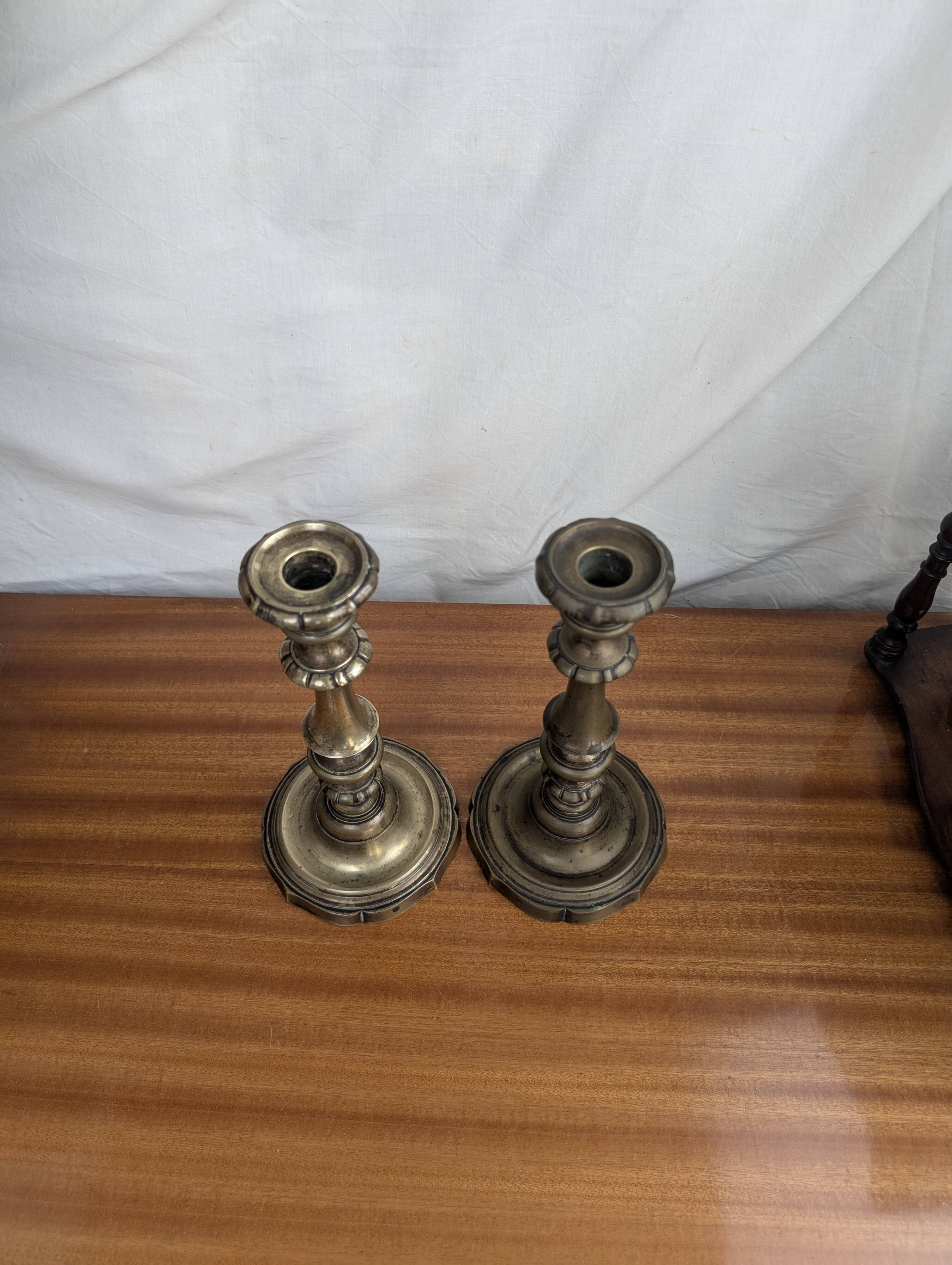 Pair of Louis XV Style Bronze Candlesticks, Late 19th Century