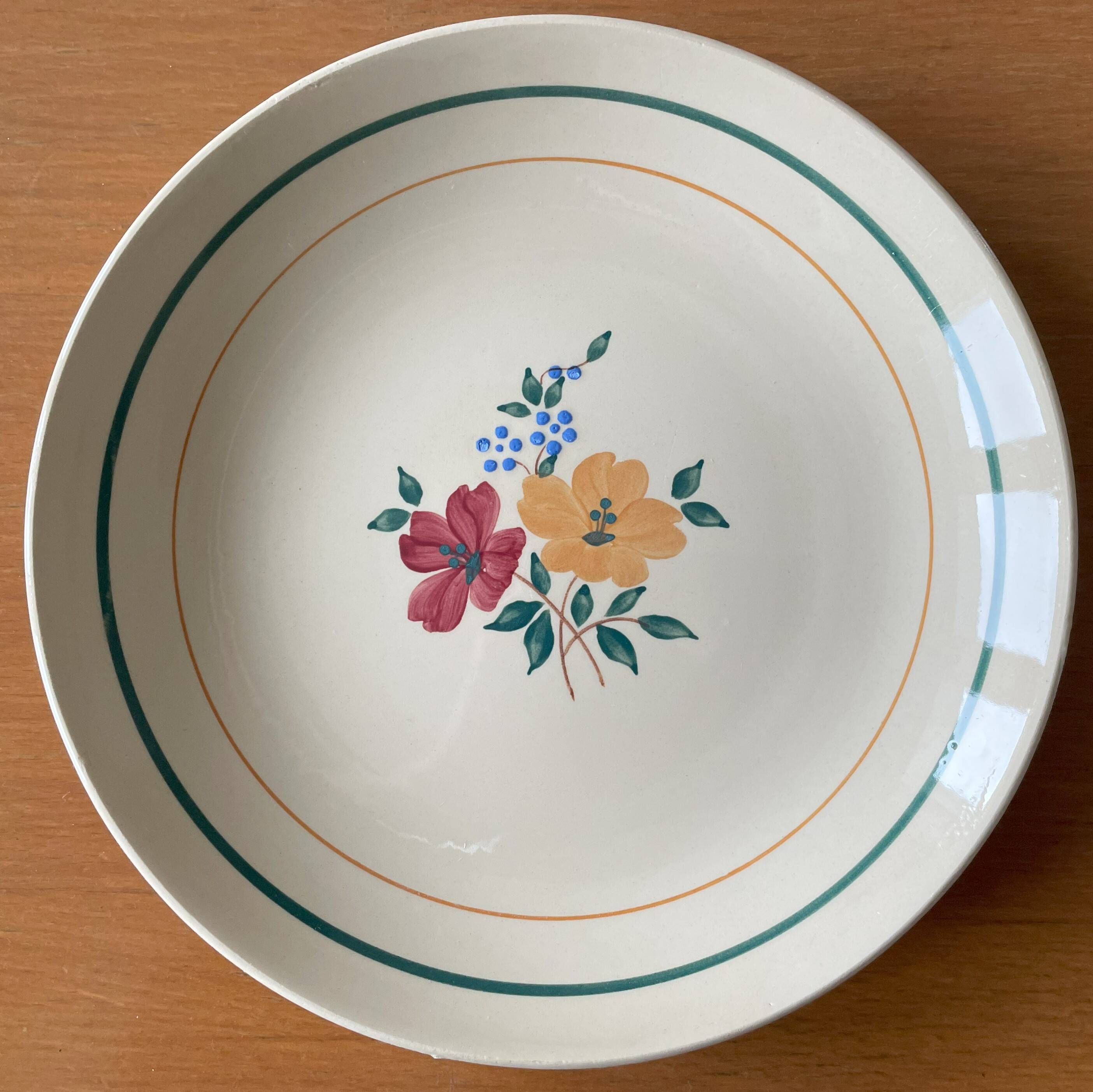 6 old earthenware dessert plates from Saint-Amand (North)