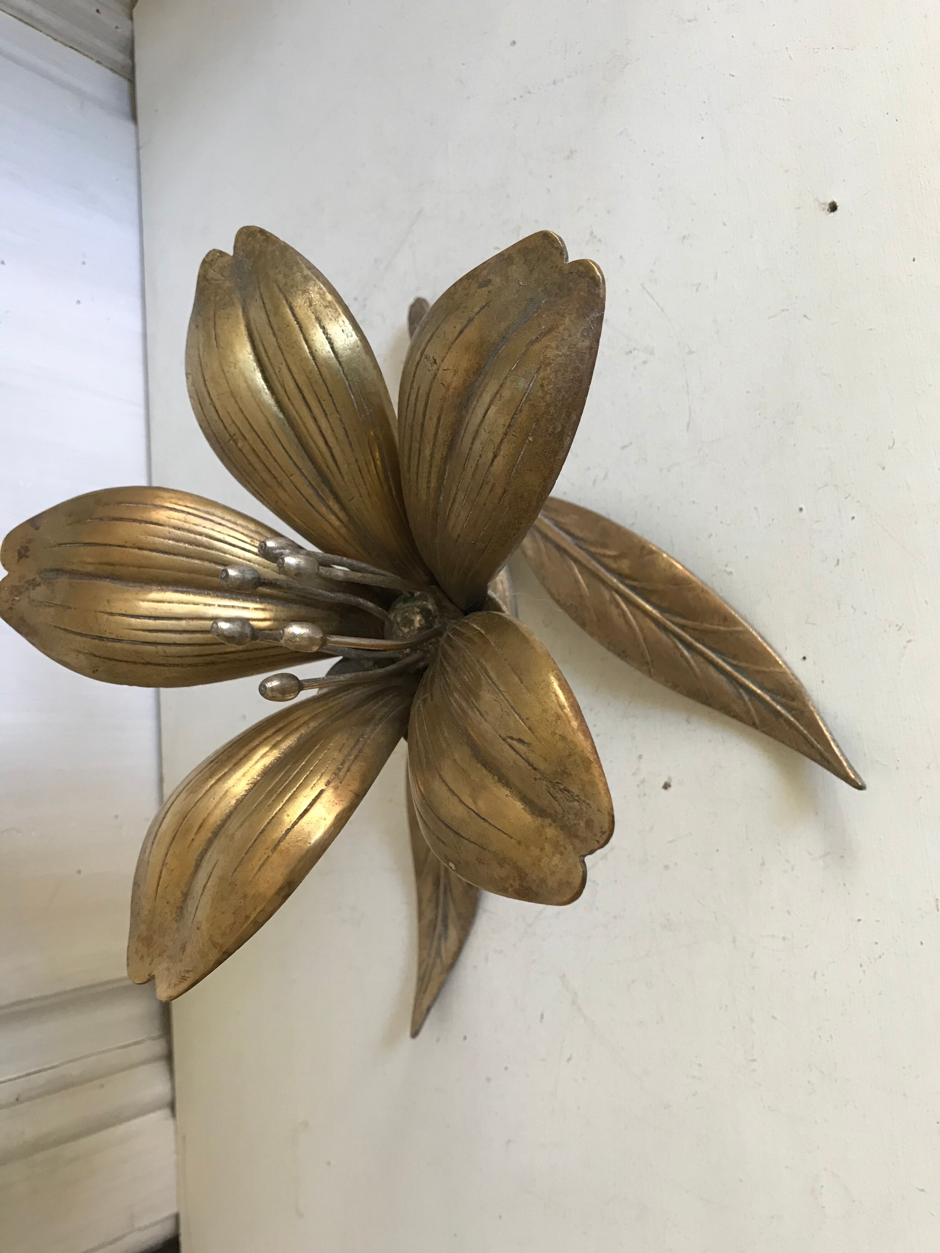 Brass flower ashtray