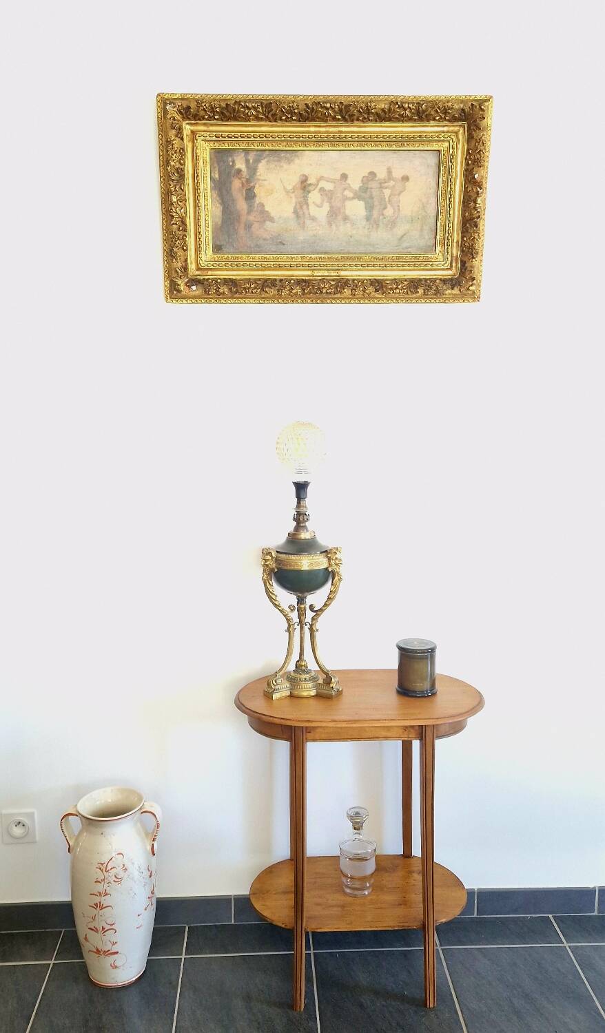 Vintage side table solid wood - 1940s/1950s