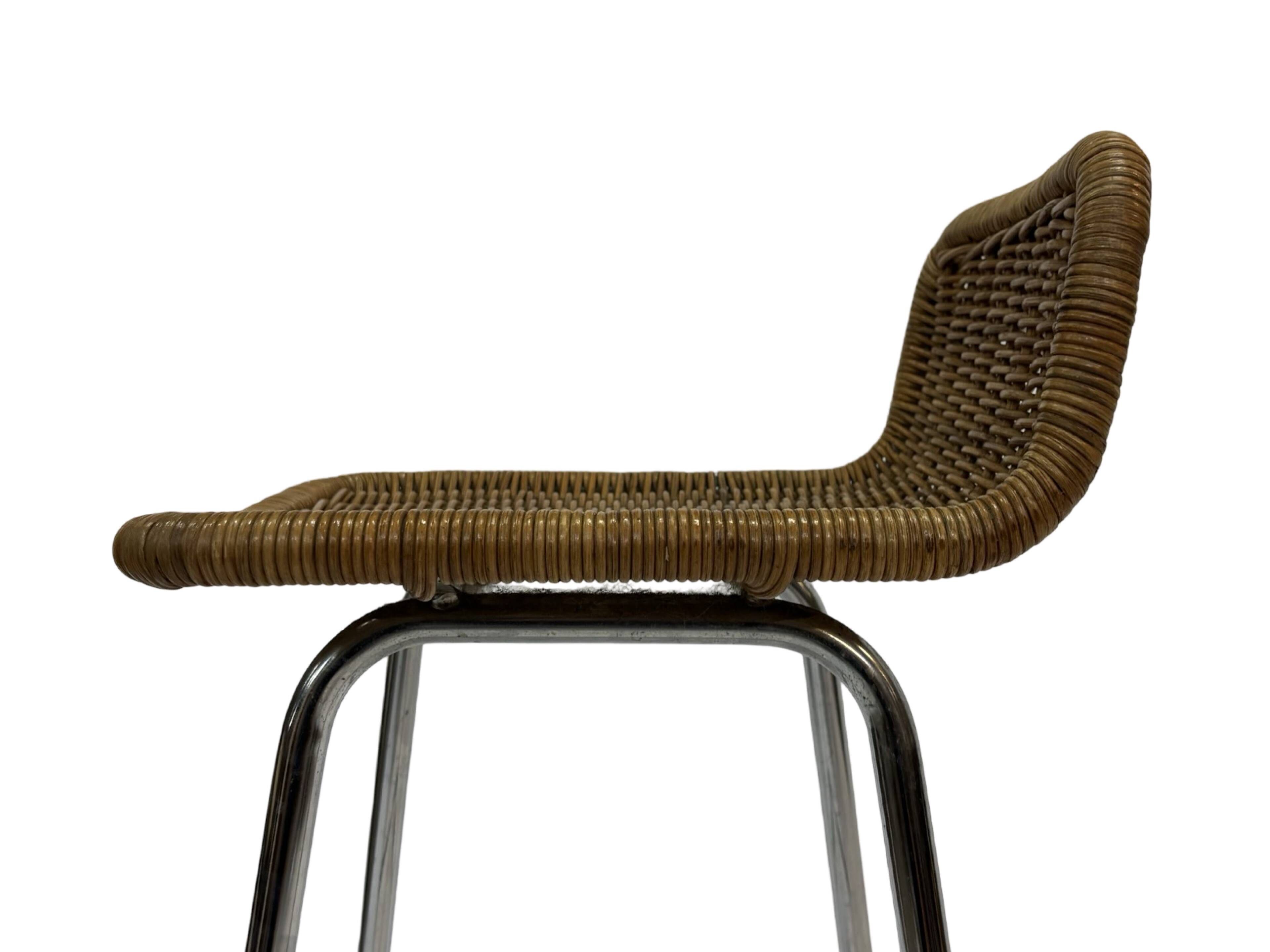 Set of 4 vintage bar stools Dirk van Sliedregt Rohe Noordwolde 1960's