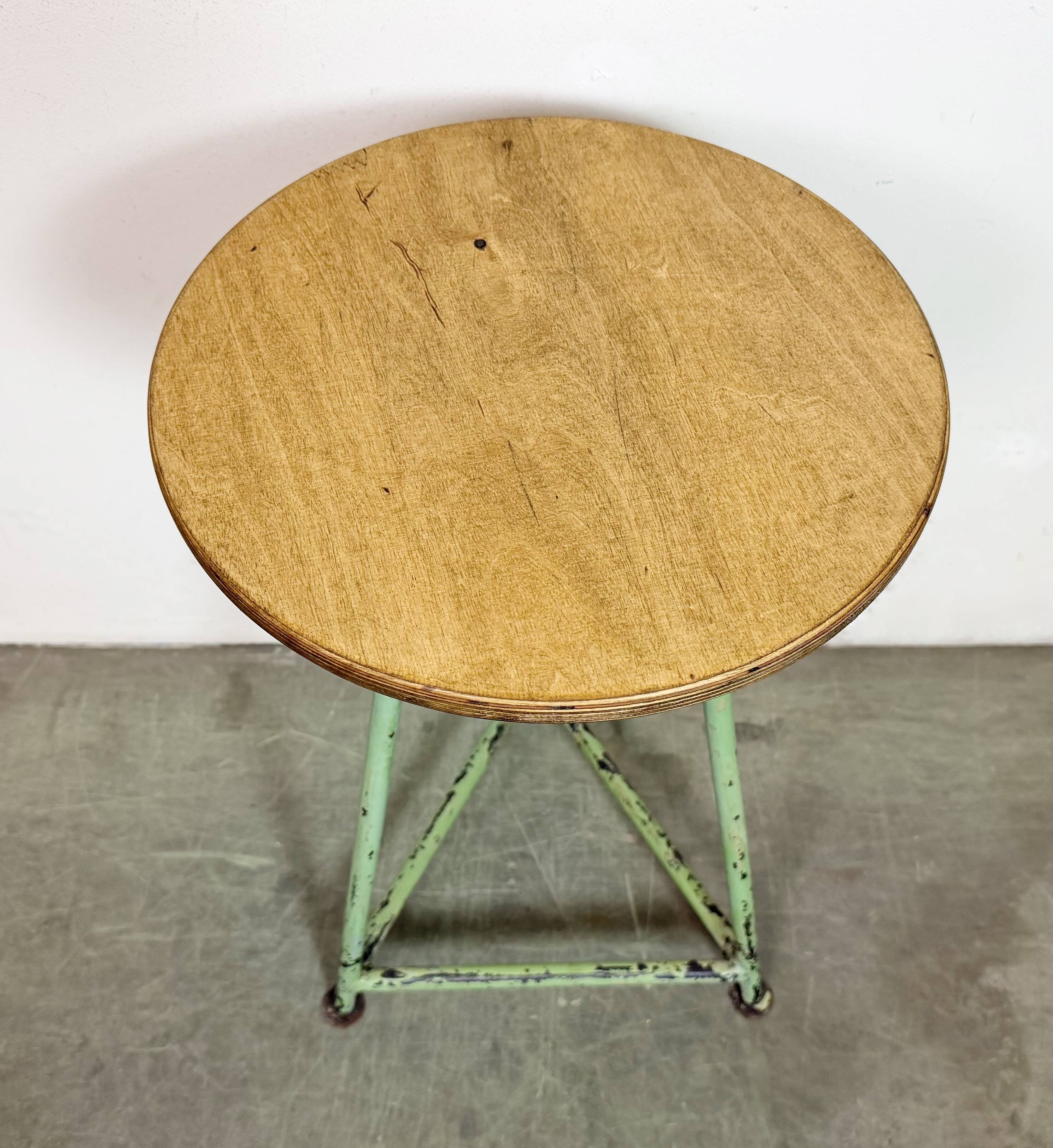 Green Industrial Workshop Stool, 1960s