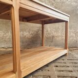 Old work table textile table pine cooking island or side table