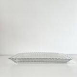 Plat en verre ciselé transparent ancien