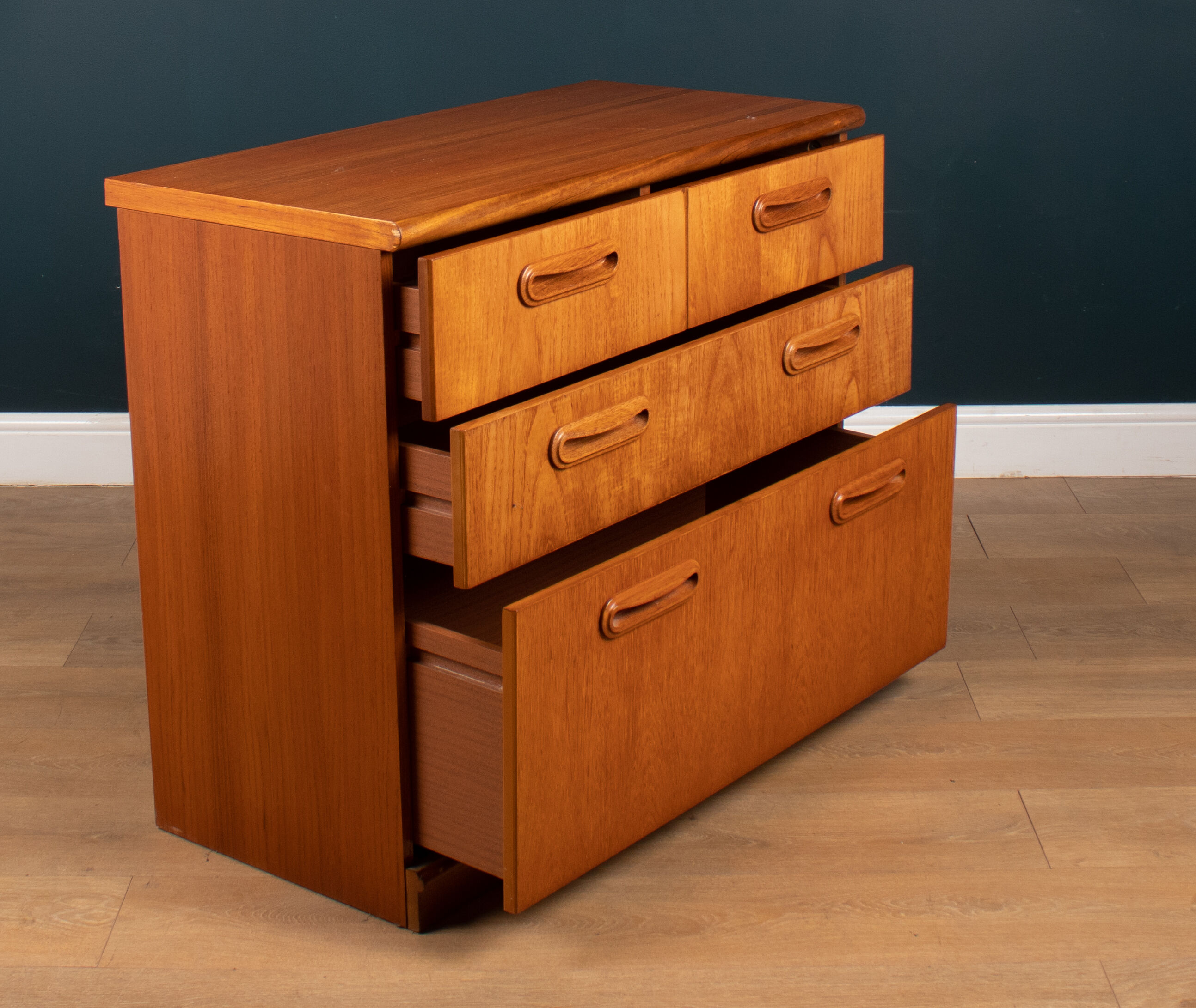 Restored Teak 1960s Retro 2 Drawer Over 3 Chest Of Drawers By Meredew