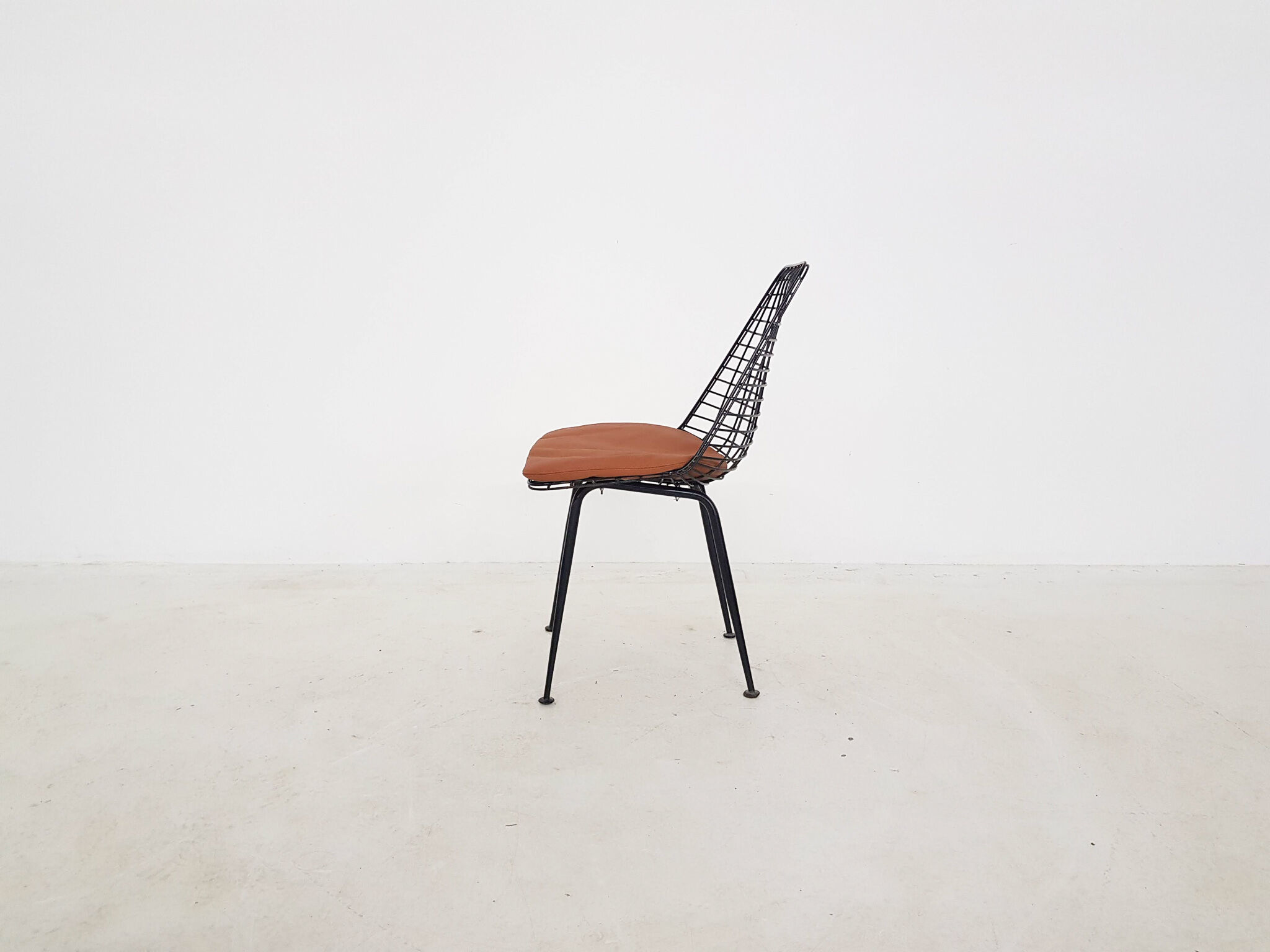 Black metal wire chair, The Netherlands 1950's