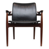 Finn Juhl model 192 in Teak, leather for France & Daverkosen