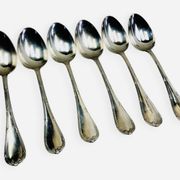 6 cuillères à soupe métal argenté Christofle modèle Rubans croisés