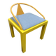 Chaise postmoderne Memphis jaune et bleu style Michele de Luchi