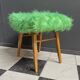 Green fluffy foot stool 1960s