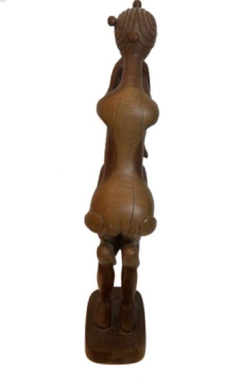 Original sculpture W. Mebdandi - The Family - solid mahogany wood, Tc