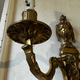 Brass wall sconce – goat head decoration – Louis XVI Empire style –