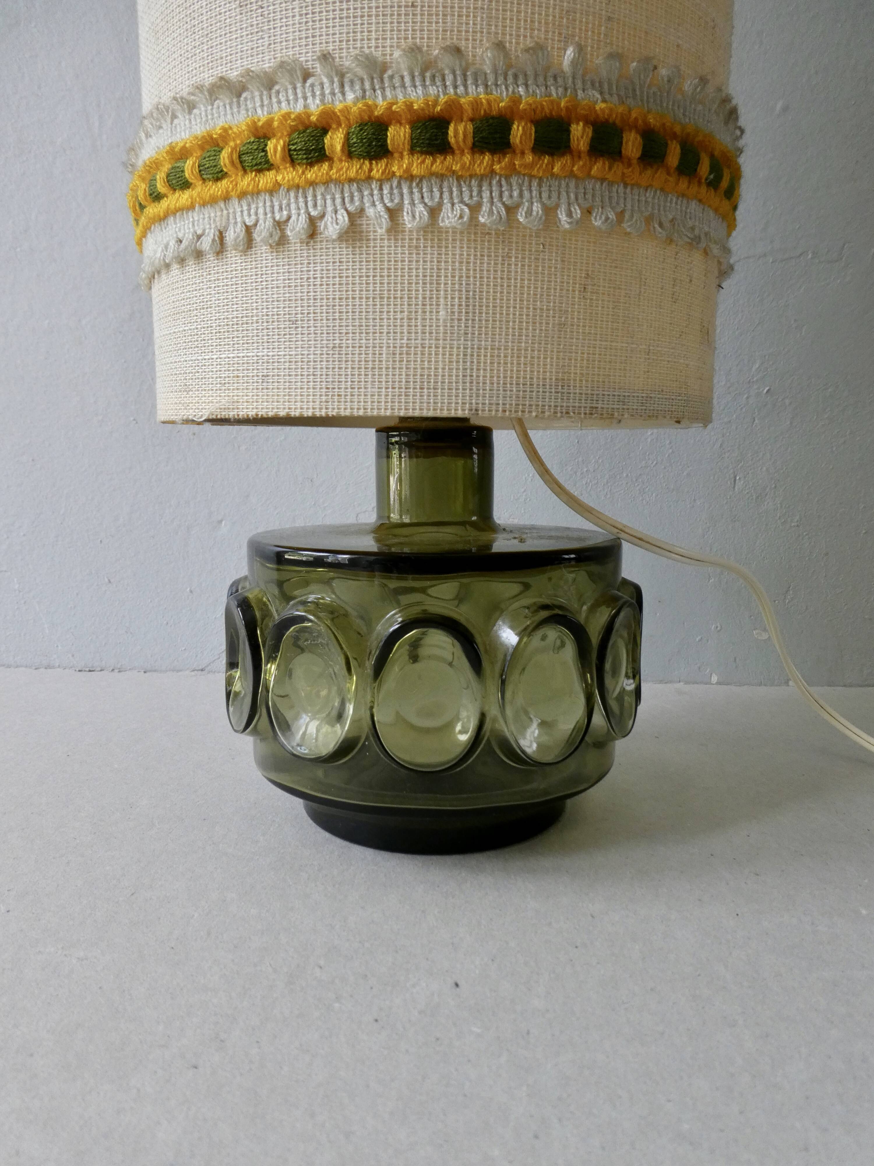 Khaki glass lamp, 70s