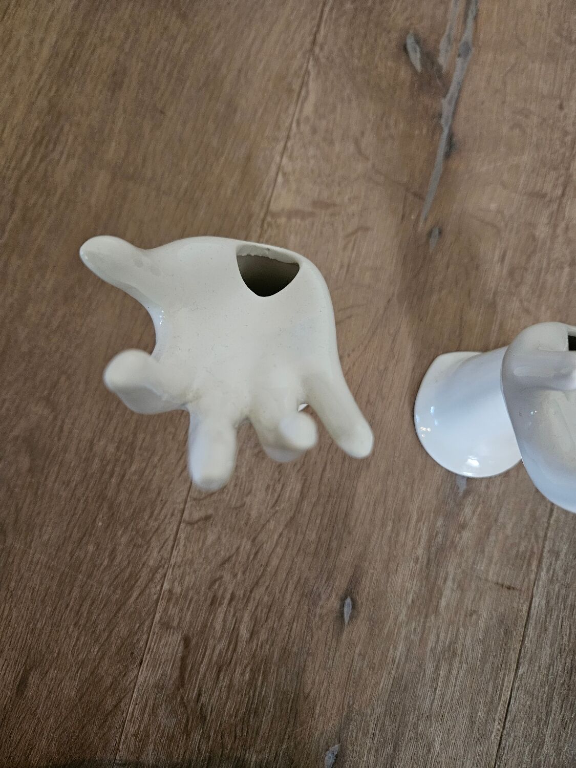 Pair of ceramic hand-held soliflores