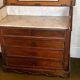 Commode de toilette XIX e s en noyer et marbre style Louis Philippe 