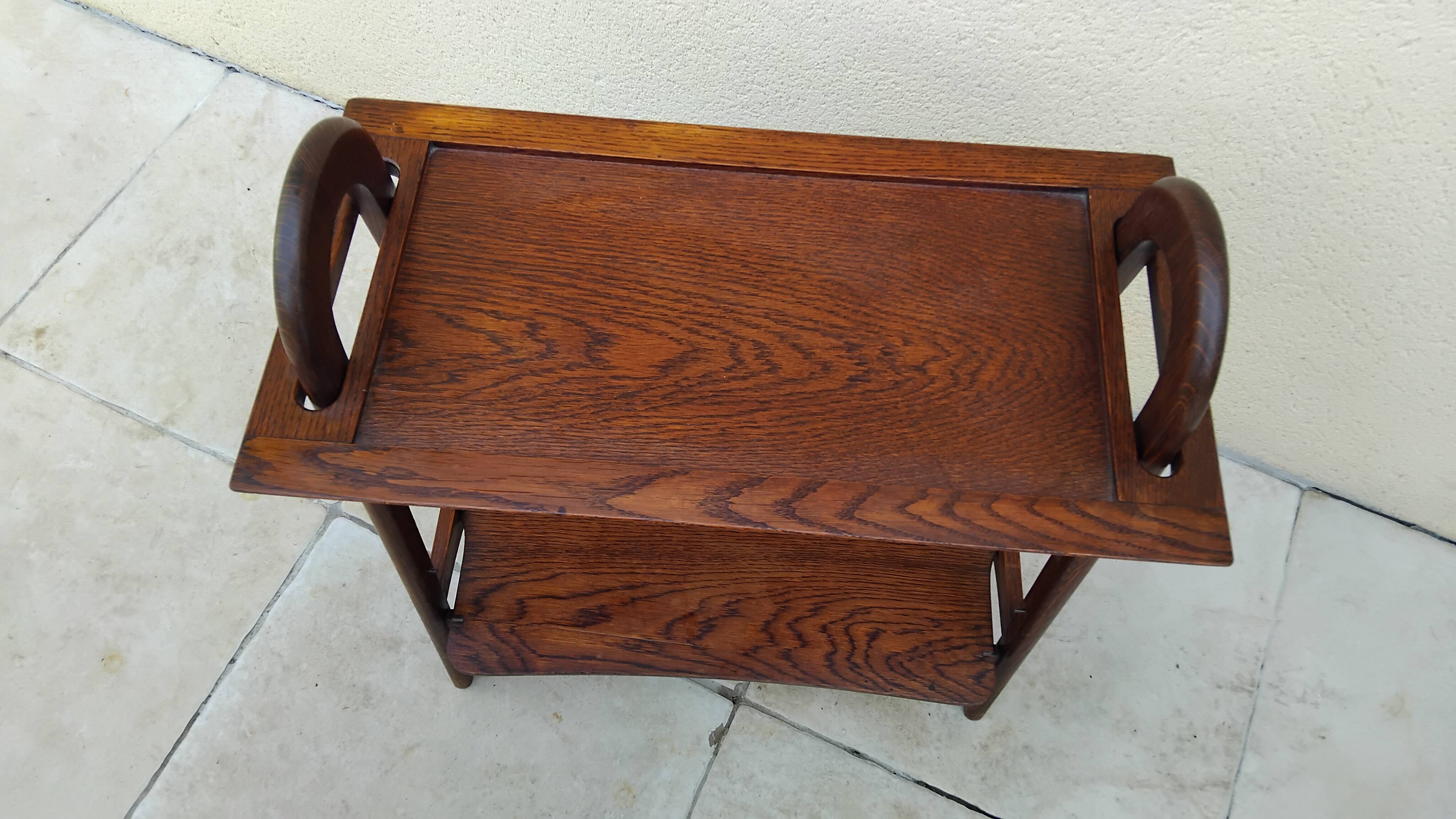 Vintage wooden side table servant from the 1950s.