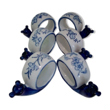 Set of 6 rounds of blue ceramic snail towel
