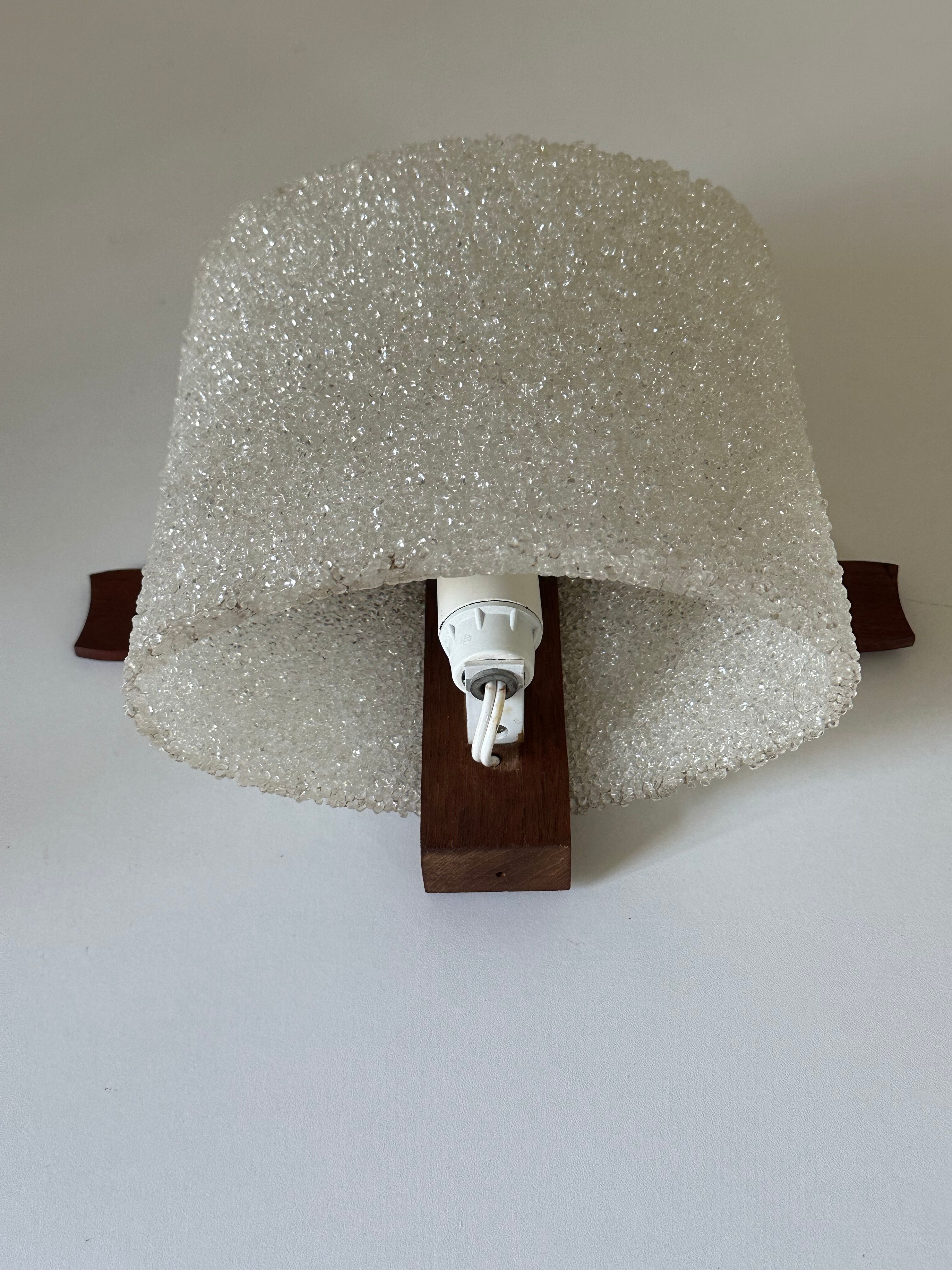 Teak chandelier and vintage design wall lamp 60 years