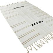 Kilim Turc Écru à Rayures, Style Scandinave, Salon et Chambre, 176x252Cm