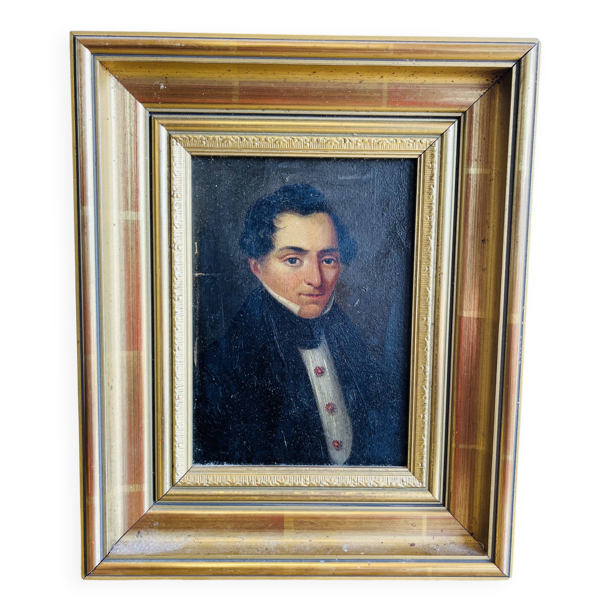 Oil painting on panel Henri Möckly 1805-1881