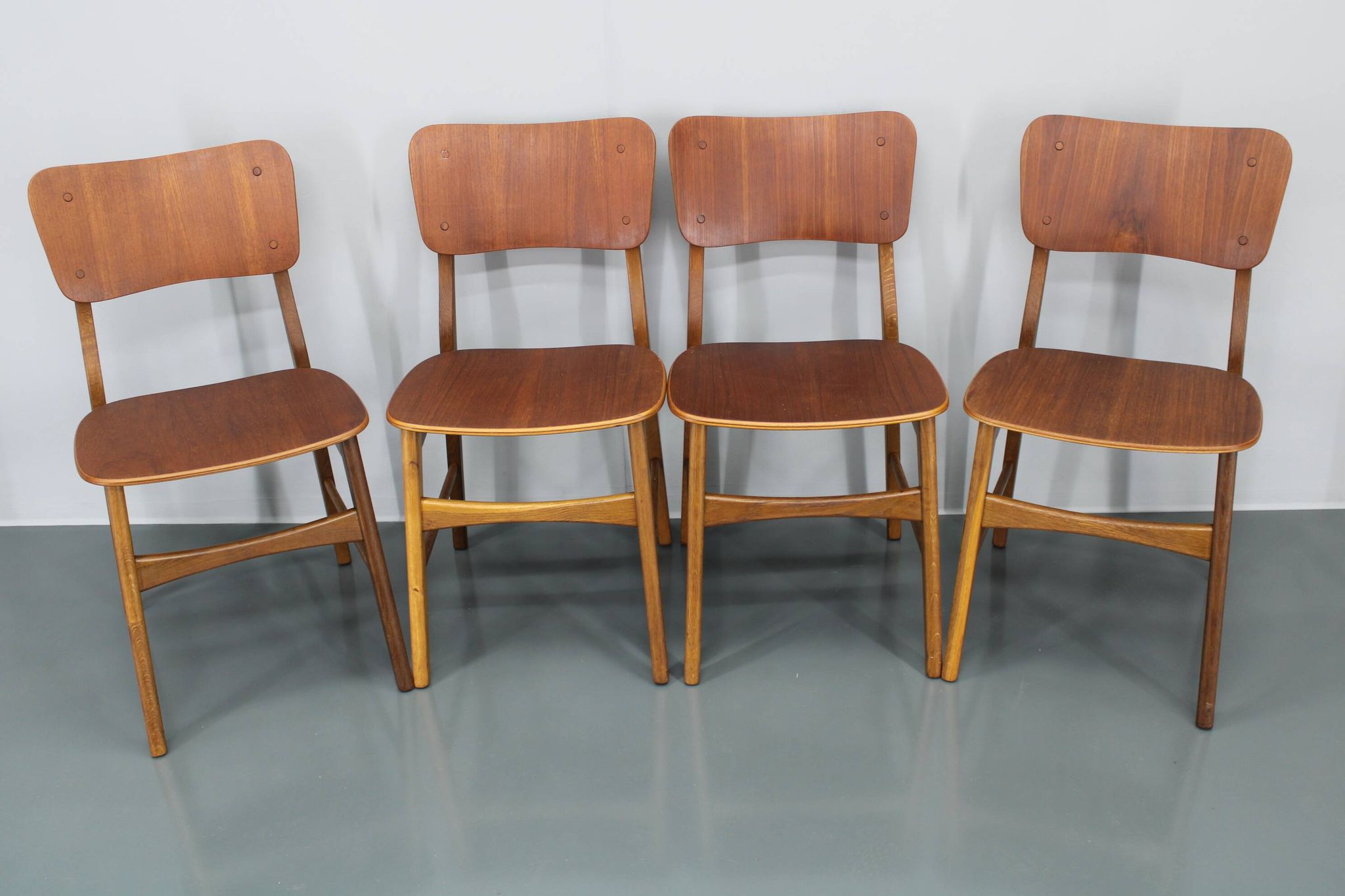 1960s Ib Kofod Larsen Set of 4 dining Chairs in Teak Finish, Denmark
