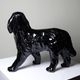 Vintage rum carafe Newfoundland Screech, Newfoundland dog in majolica.
